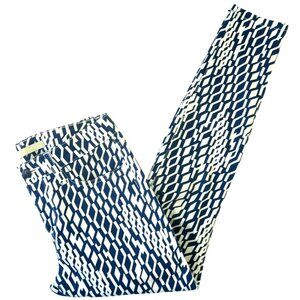 Joe’s Jeans High Water Ankle Pants Royal Diamond Blue White Size 25